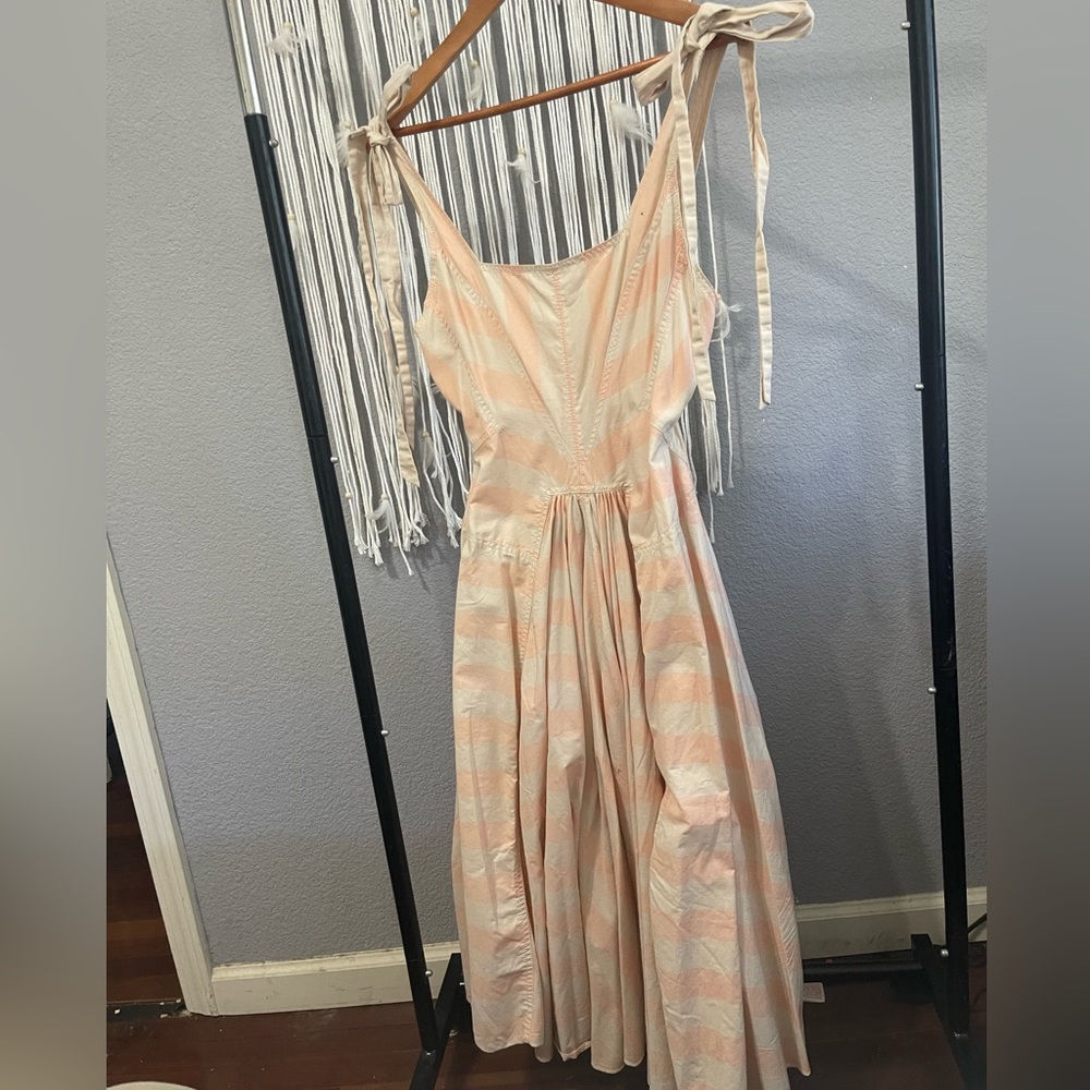 MARC JACOBS Striped tie-shoulder dress.